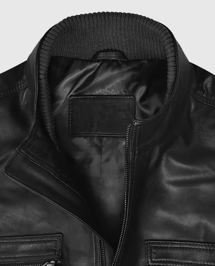 Paul Wesley Vampire Diaries Black Leather Jacket