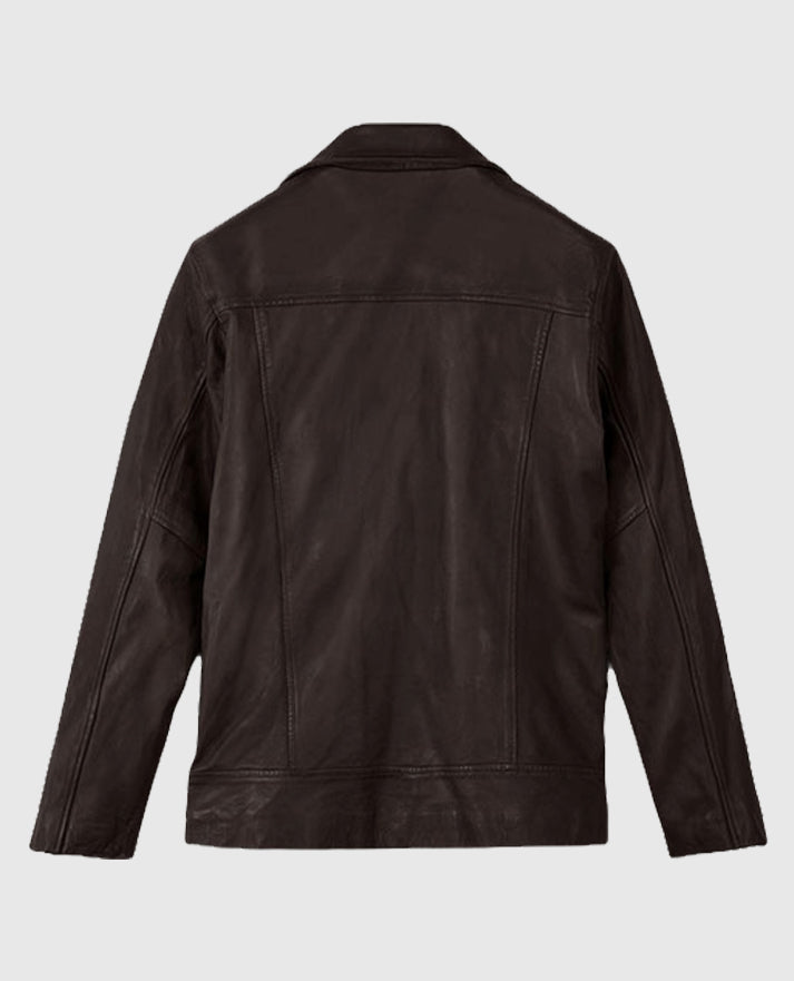 Men's Dauntless Brown Biker Leather Jacket