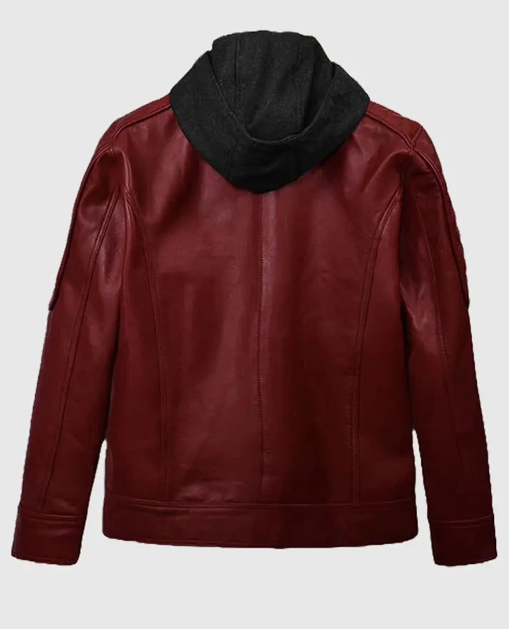 Rodeo Hooded Leather Jacket For Men
