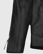 Ansel Elgort Biker Black Leather Jacket