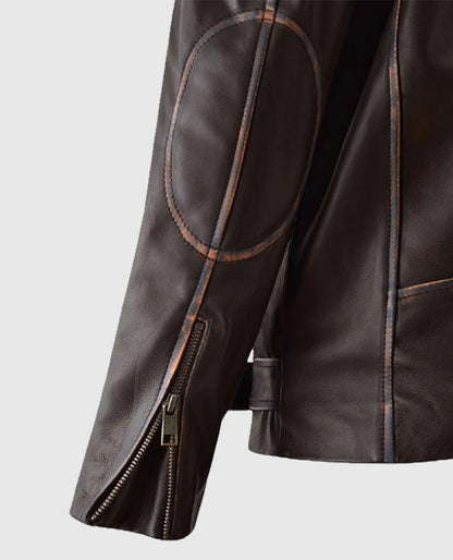 Men's Dark Brown Enforcer Biker Leather Jacket
