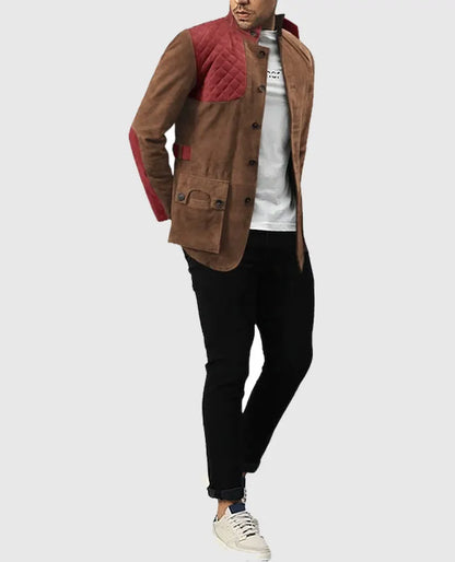 Men's Hickory Safari Suede Leather Blazer