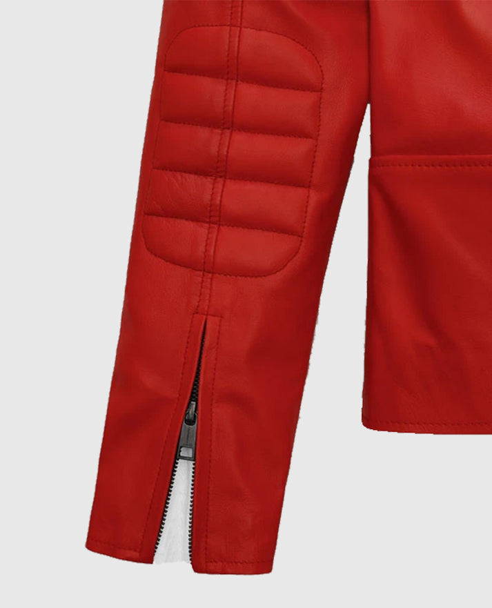 Tyler Durden's Fight Club Red Leather Jacket