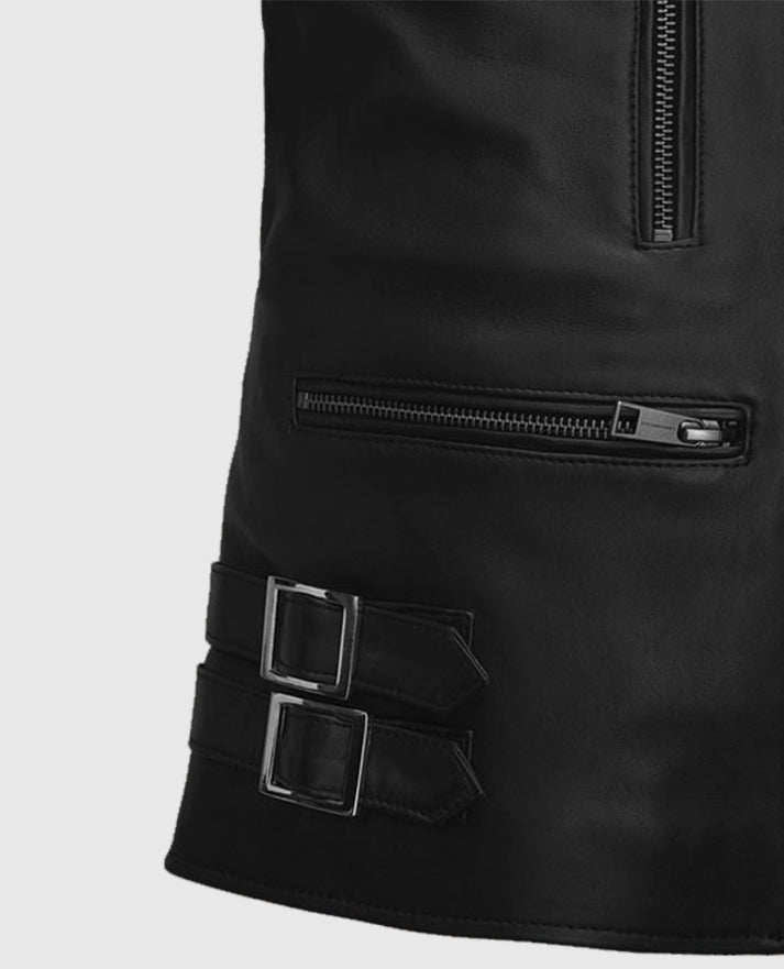 Bruna Marquezine Blue Beetle Leather Jacket