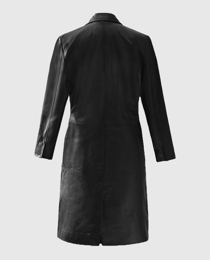 Margot Robbie Wolf Of Wall Street Leather Long Coat