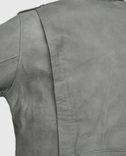 Women's Gray Suede Biker Leather Jacket