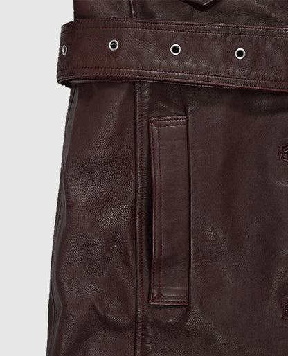 Eiza Gonzalez Leather Trench Coat