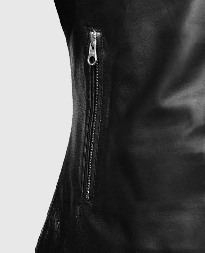 Women's Black Quilted Biker Leather Jacket