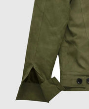 Ryan Reynold Green Suede Trucker Jacket