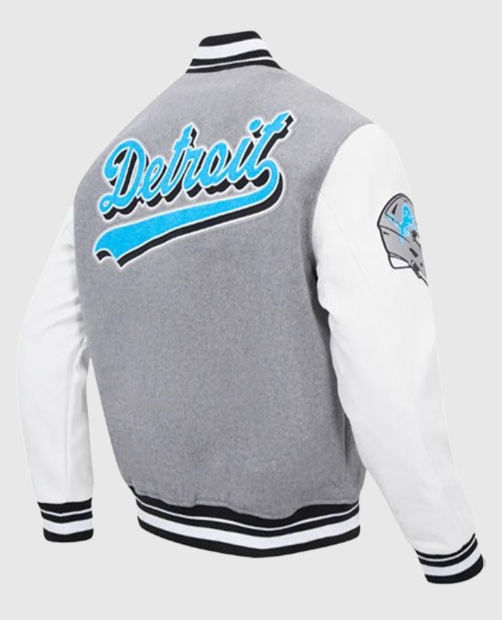 Script Tail Detroit Lions Classic Rib Varsity Jacket