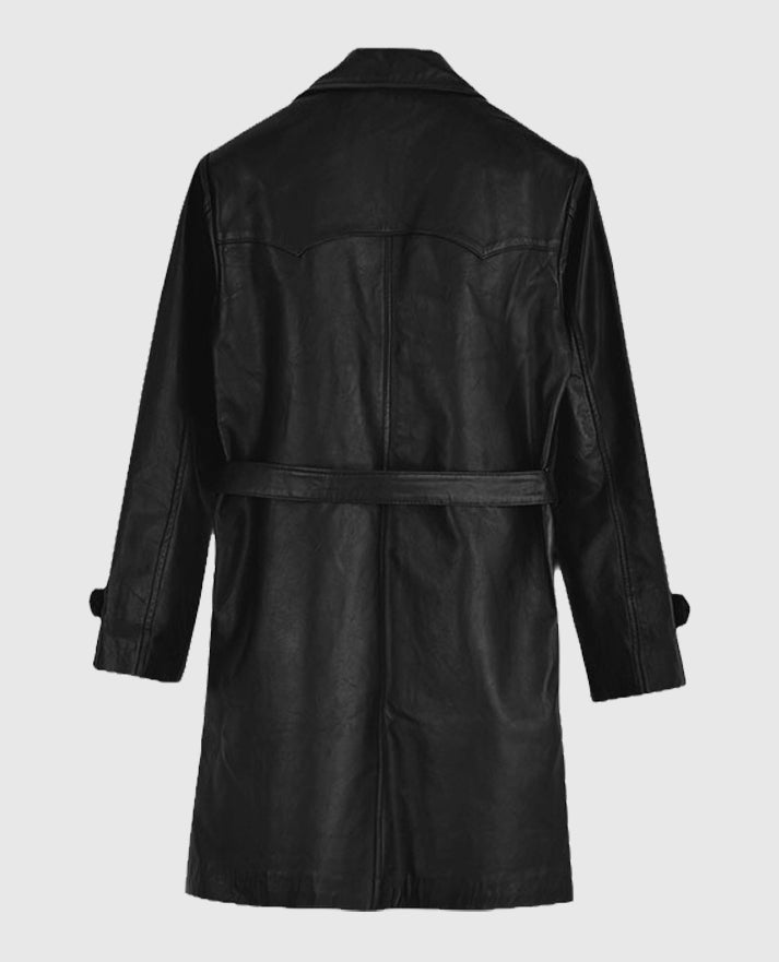 Men's 1970's Vintage Leather Trench Coat