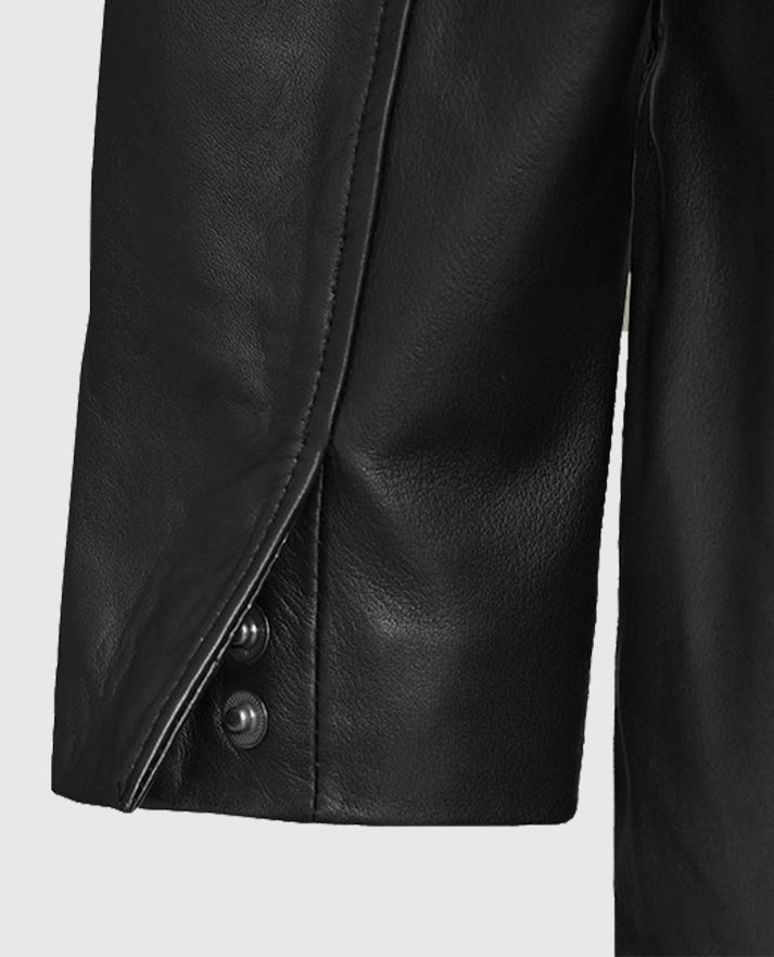 Margot Robbie Wolf Of Wall Street Leather Long Coat