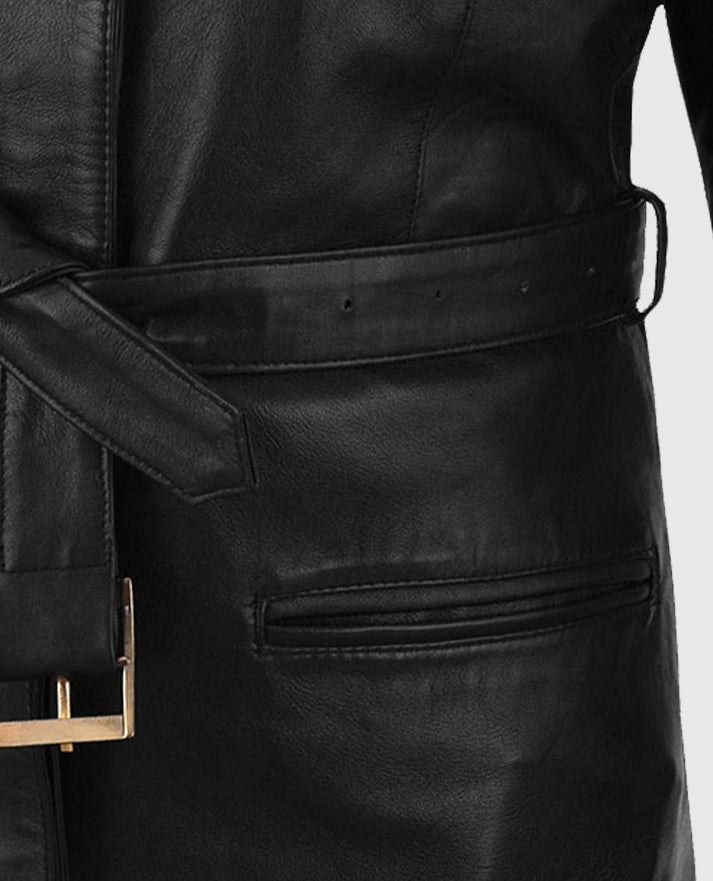 Katherine Waterston Fantastic Beasts Leather Long Coat