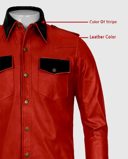 Men's Red Native Leather Jacket