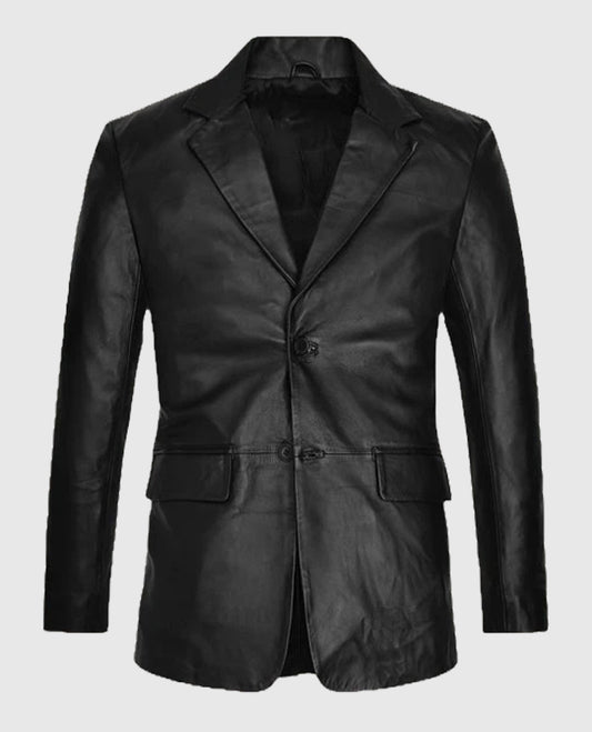 Al Pacino Black Leather Blazer