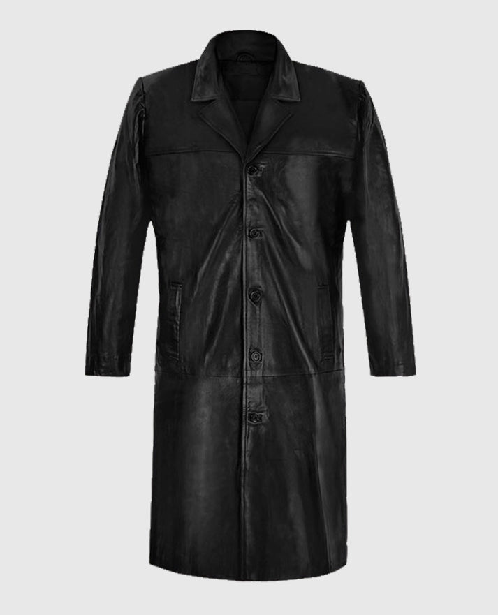 Al Pacino Insomnia Black Leather Trench Coat