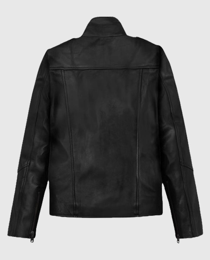 Alicia Vikander Tomb Raider Biker Black Leather Jacket
