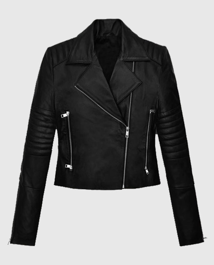 Amanda Seyfried Black Leather Jacket