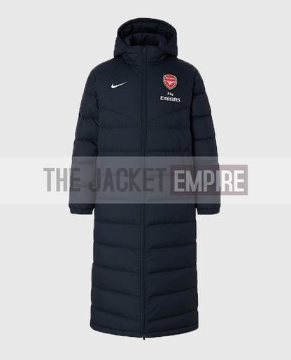 Arsene Wenger Long Puffer  Black Coat