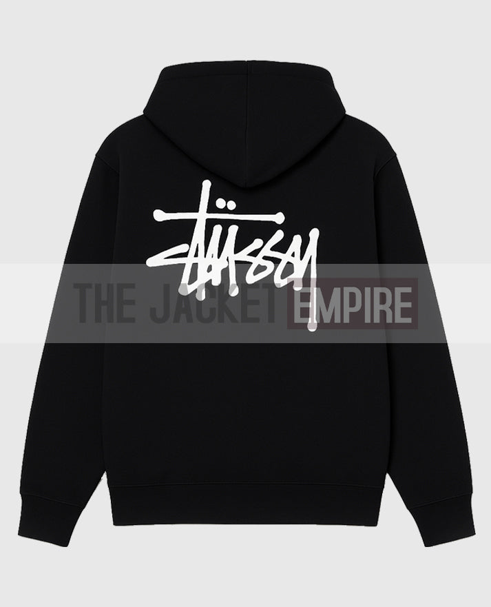 Basic Stussy Black Pullover Hoodie