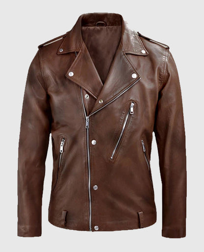 Beast Spanish Brown Biker Leather Jacket