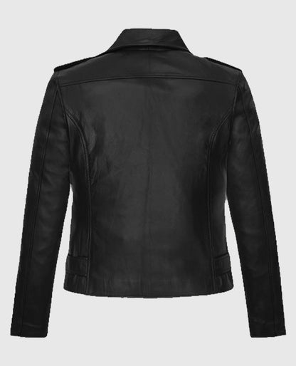 Bella Thorne Black Leather Biker Jacket