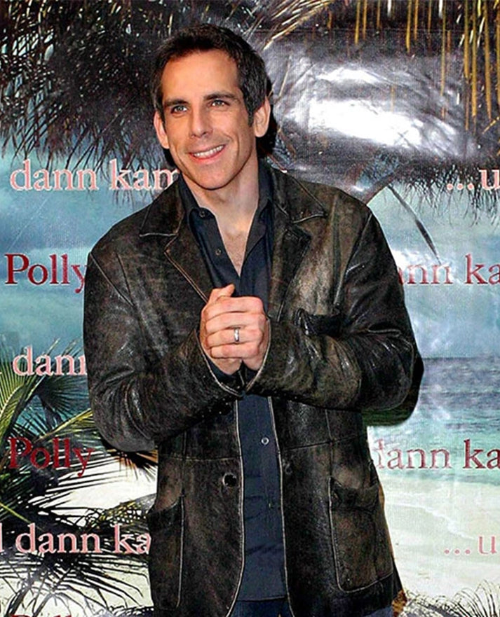 Ben Stiller Black Leather Blazer