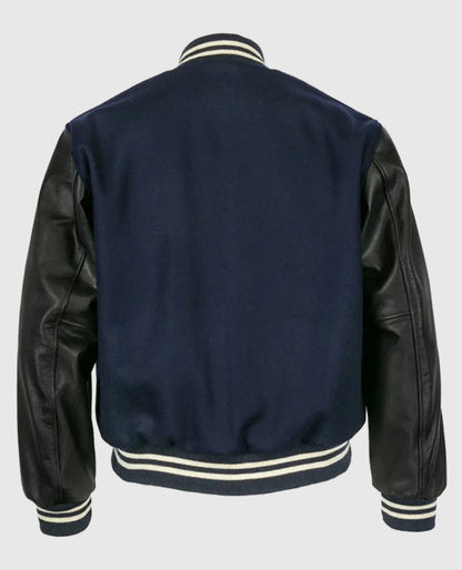 Black and Blue Detroit Tigers 1955 Letterman Wool Jacket