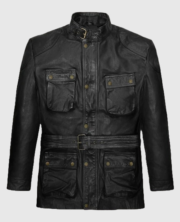 Brad Pitt Benjamin Button Black Leather Jacket