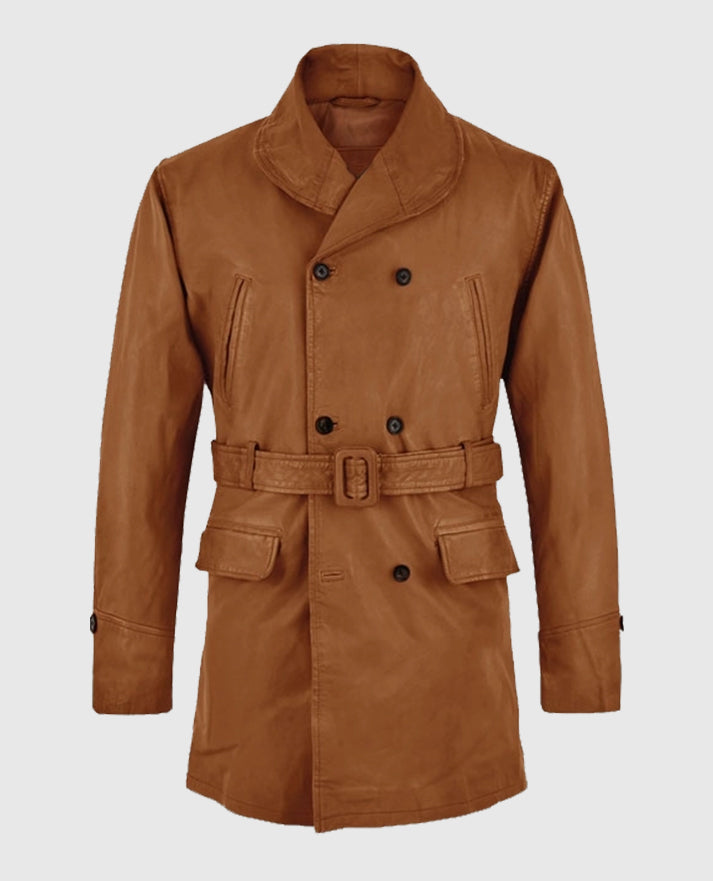 Brad Pitt Legends of the Fall Leather Trench Coat - second image