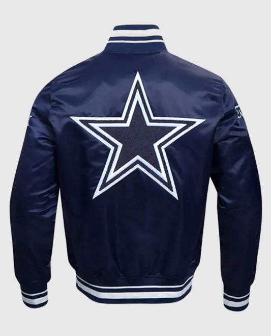 Dallas Cowboys Mashup Classic Rib Blue Satin Jacket