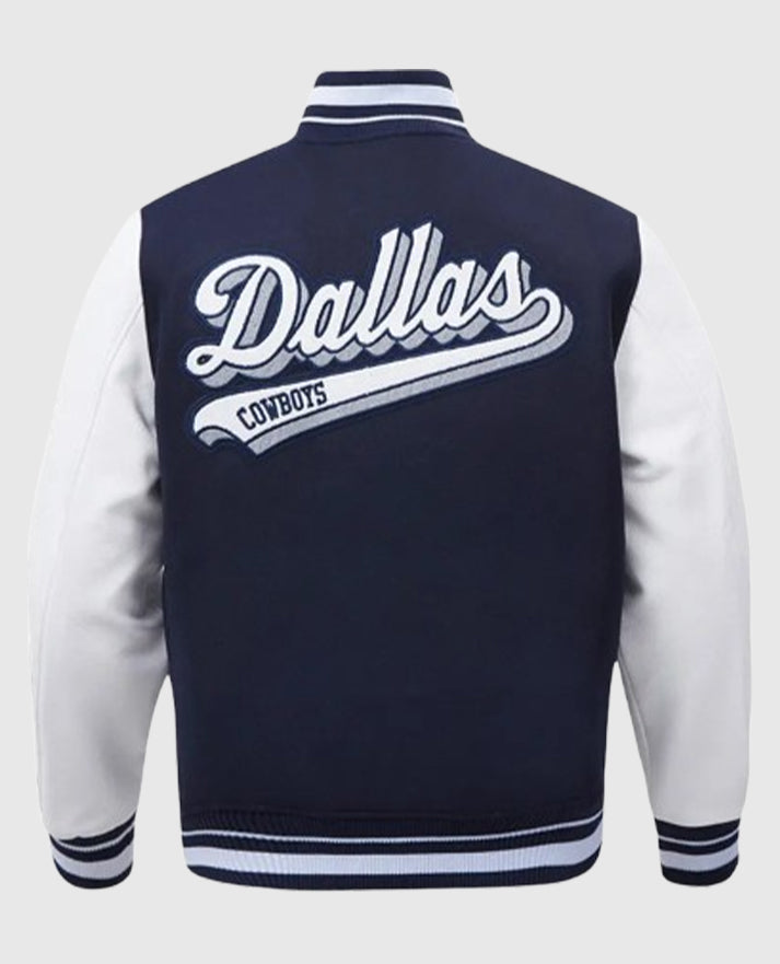 Dallas Cowboys Script Tail Classic Rib Varsity Blue Jacket