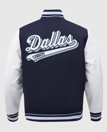 Dallas Cowboys Script Tail Classic Rib Varsity Blue Jacket