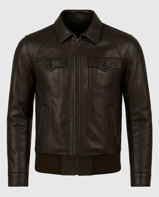 David Beckham Leather Brown Jacket