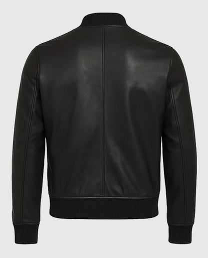 David Beckham Mercer Hotel NYC Leather Black Bomber Jacket
