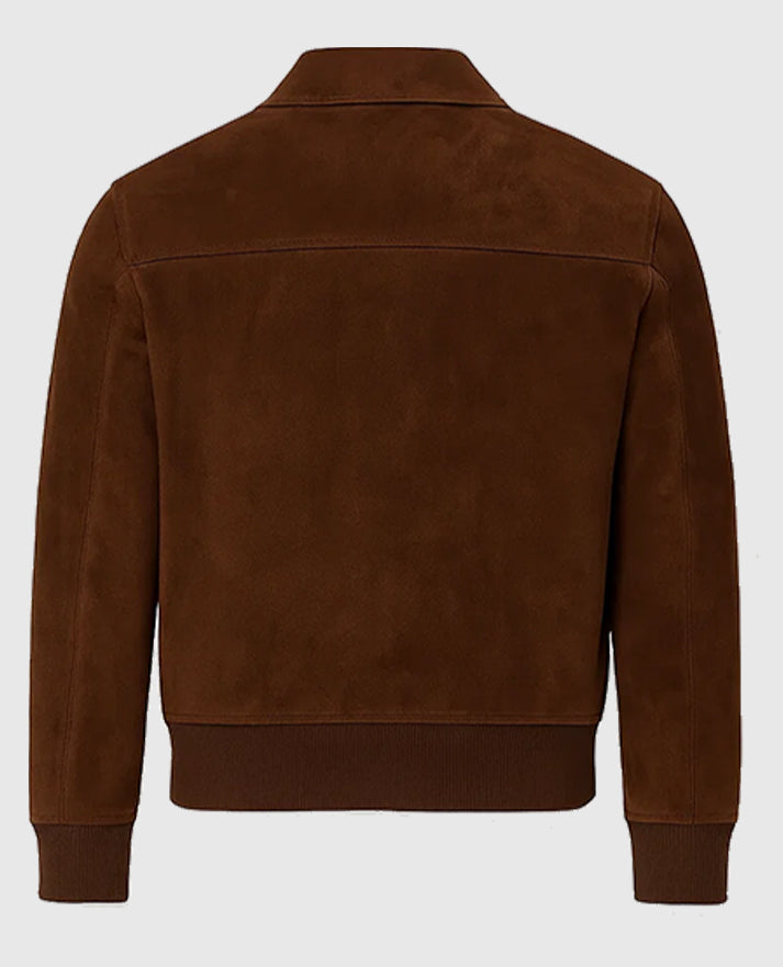 David Beckham Suede Leather Jacket in brown