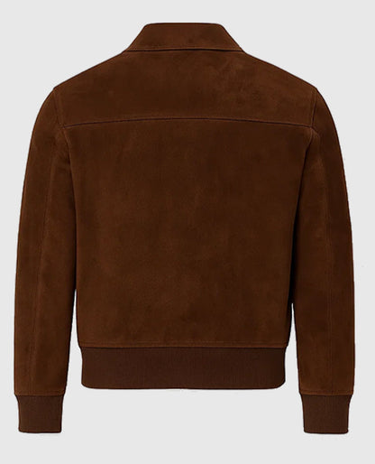 David Beckham Suede Leather Jacket in brown