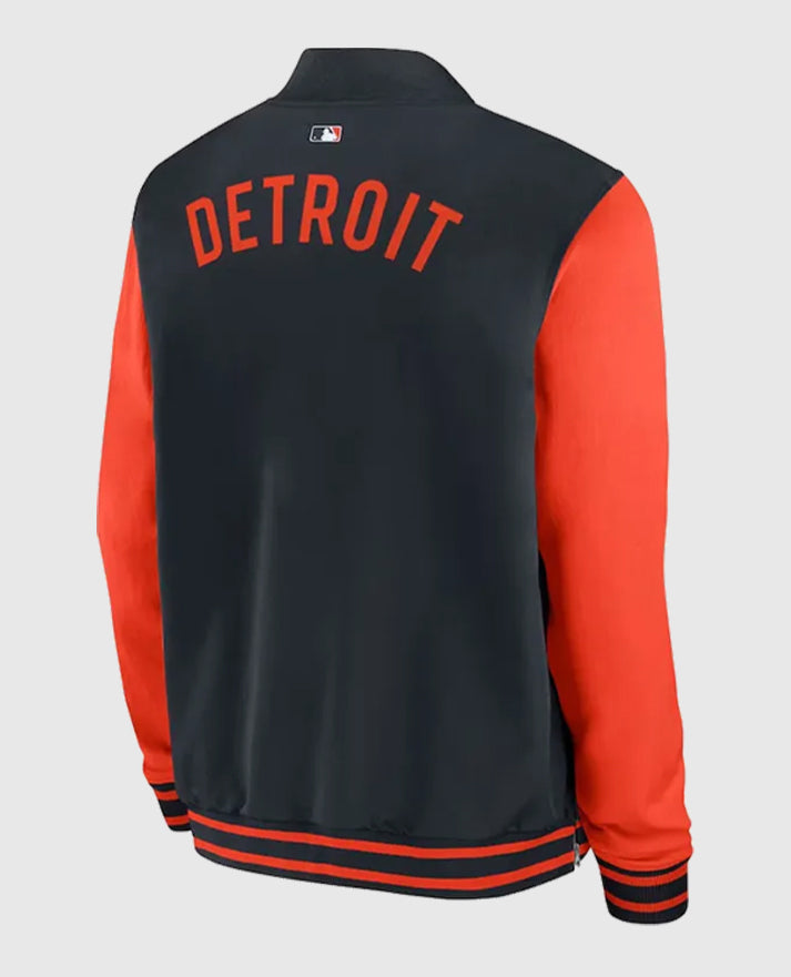 Detroit Tigers Dugout Bomber Full-Zip Orange Jacket