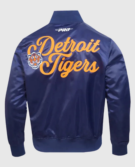 Detroit Tigers Souvenir Satin Blue Pullover Jacket