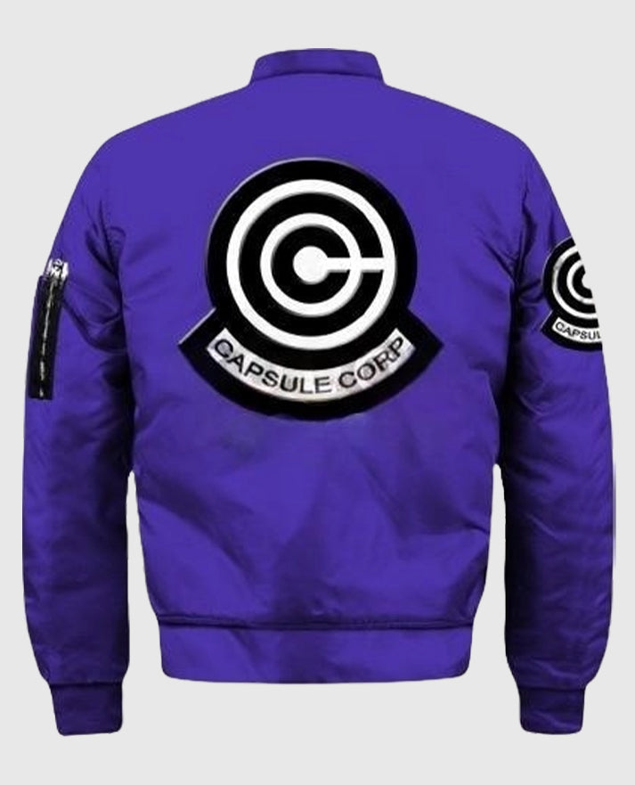 Dragon Ball Z Futuristic Capsule Inc Varsity Purple Jacket