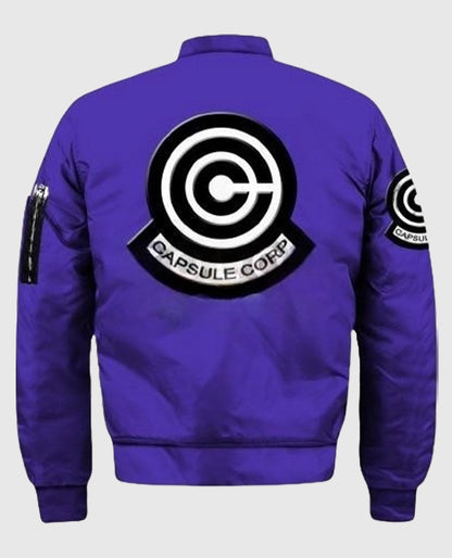 Dragon Ball Z Futuristic Capsule Inc Varsity Purple Jacket