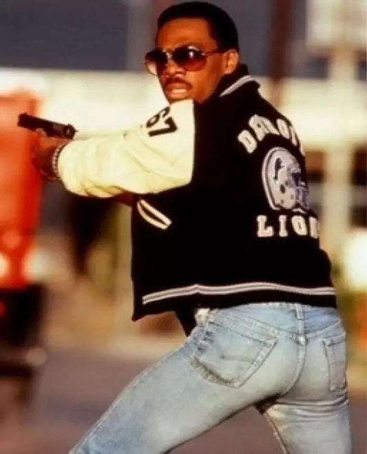 Eddie Murphy Beverly Hills Cop Black Varsity Jacket