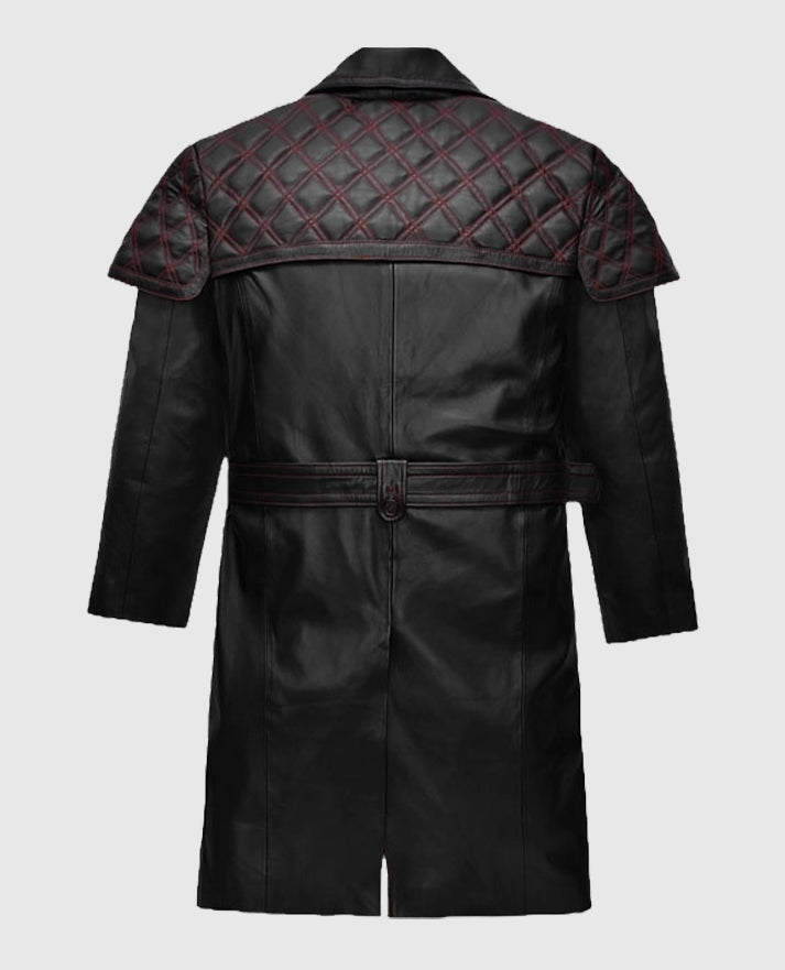 Elvis Presley Leather Long Black  Coat