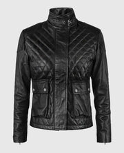 Emily Blunt Black Leather Jacket