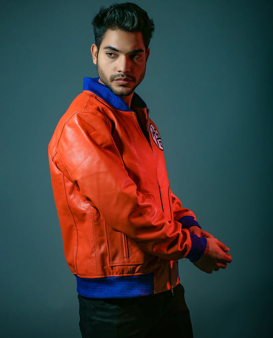 Goku Dragon Ball Z Orange Leather Jacket