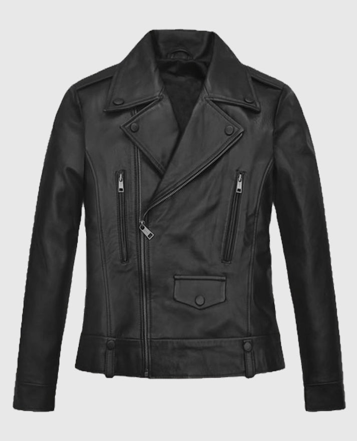 Hailey Baldwin Bieber Black Leather Jacket