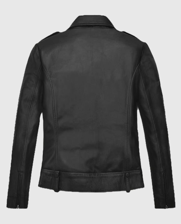 Hailey Baldwin Bieber Black Moto Leather Jacket