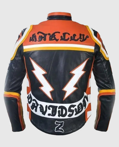 Harley Davidson and The Marlboro Man Orange n Black Leather Jacket