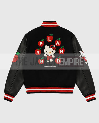 `Hello Kitty Varsity Black Varsity Jacket