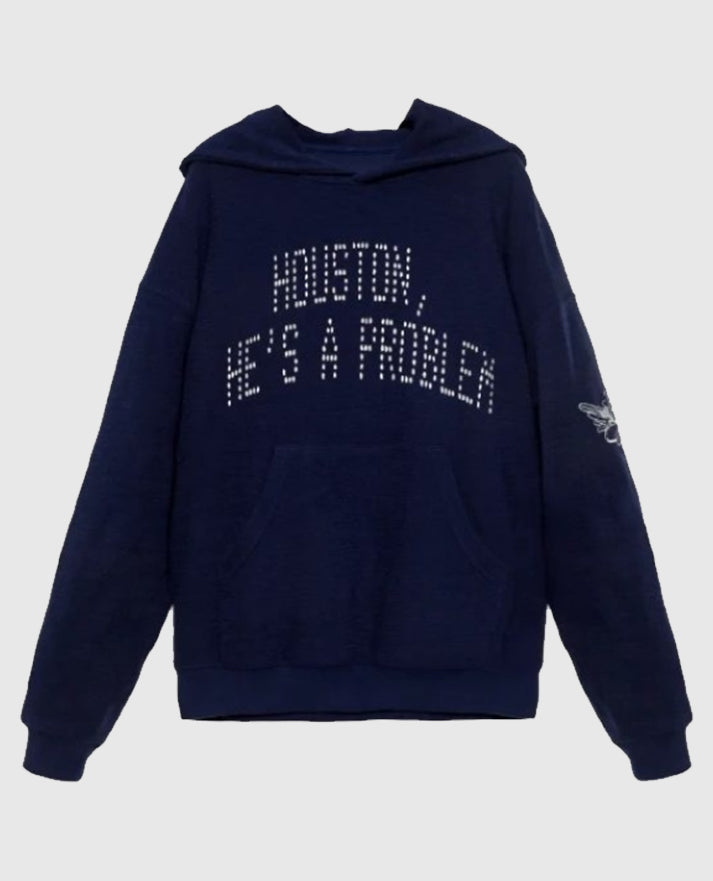 Houston, He's a Problem Racer Blue Hoodie